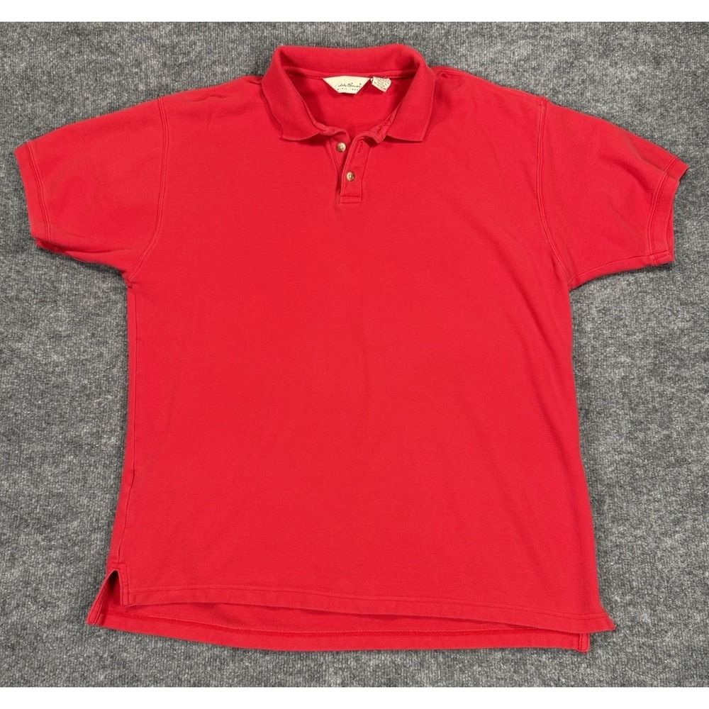 Vintage Eddie Bauer Mens XL Red Polo Shirt Golfcore Preppy Dadcore Americana Y2K